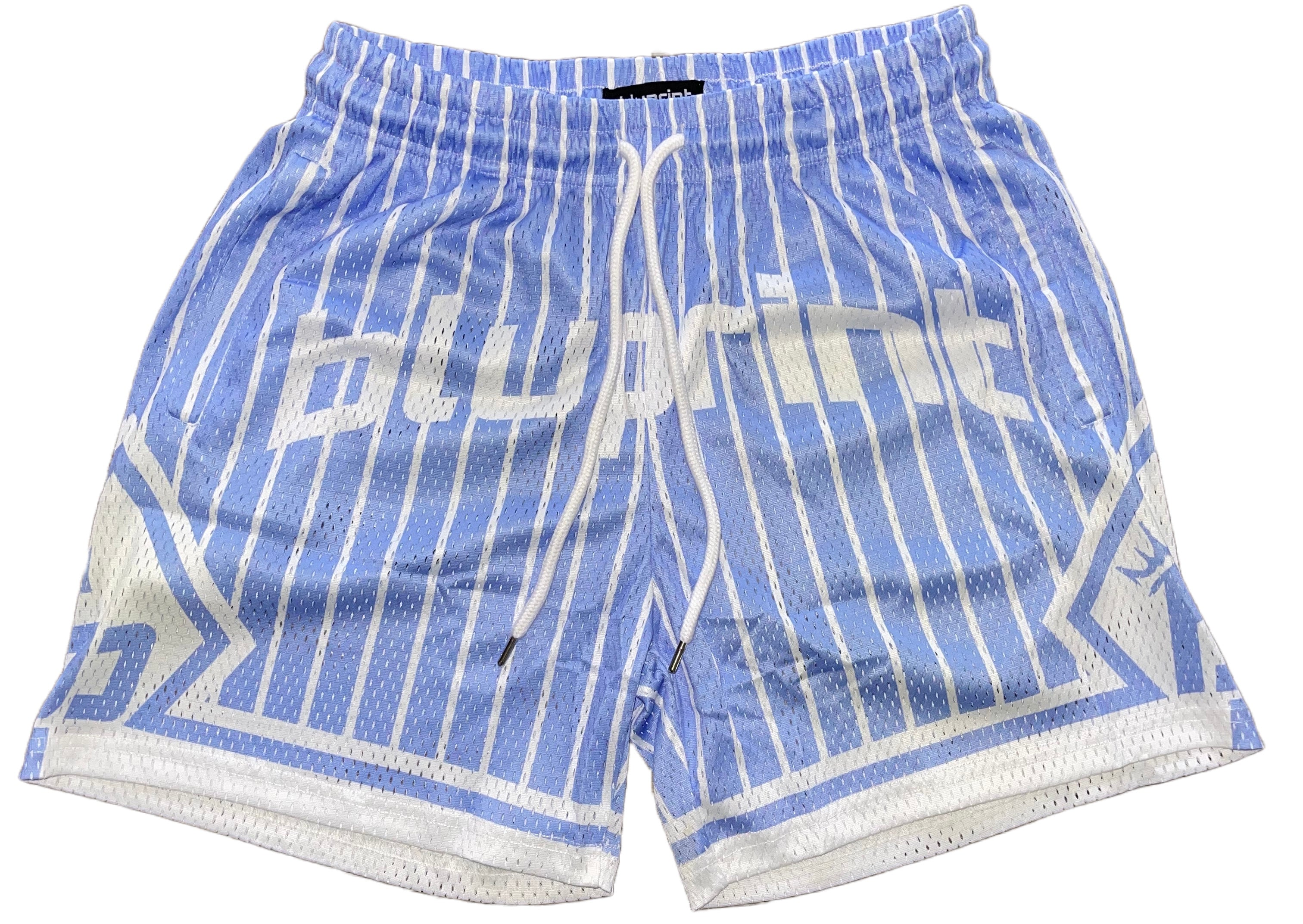 Unisex Light Blue Mesh Shorts