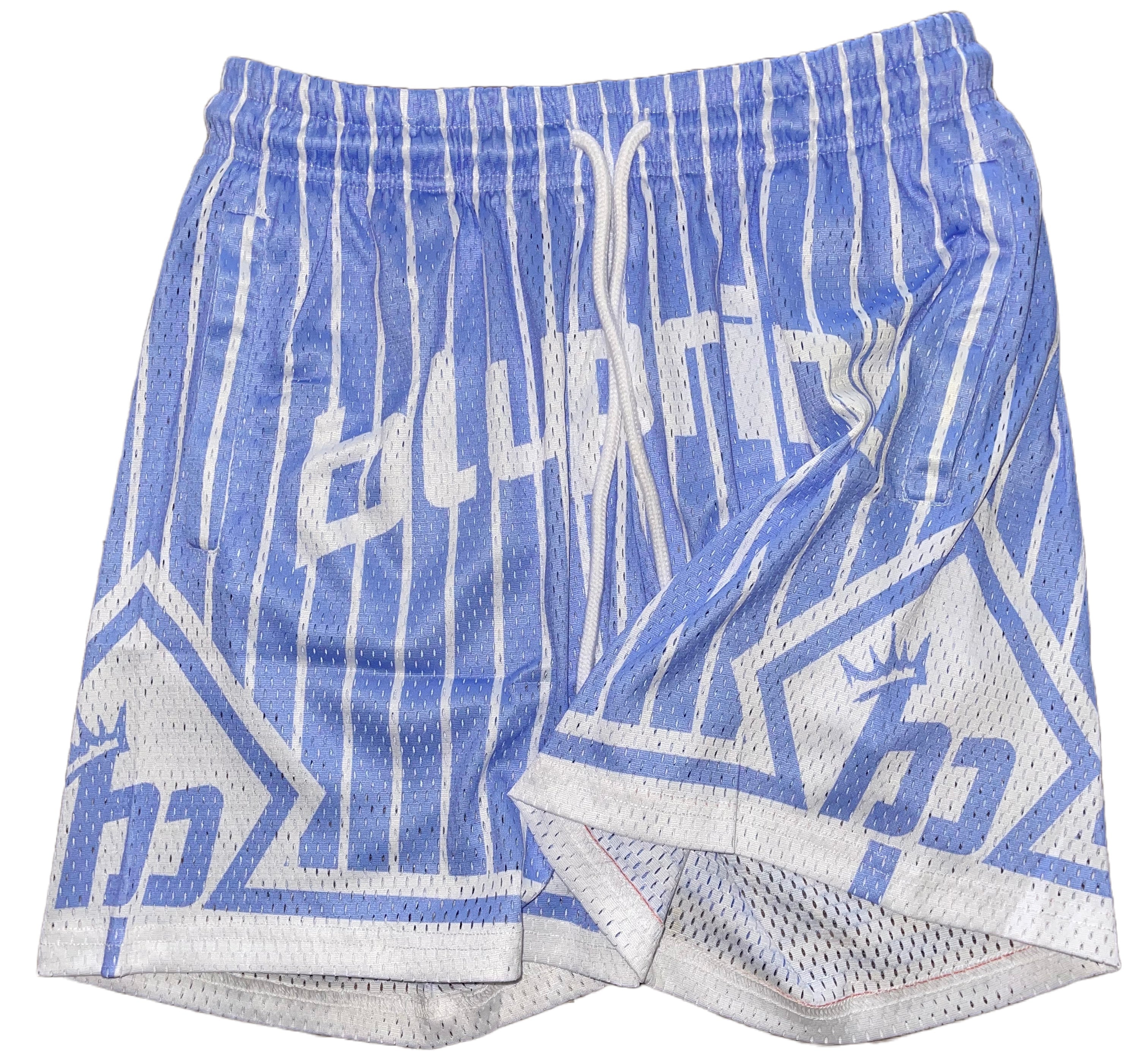 Unisex Light Blue Mesh Shorts